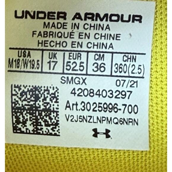 Men’s 18 Under Armour HOVR Havoc 4 Clone Taxi/White 3025996-700